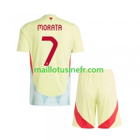 Maillot de Foot Espagne Alvaro Morata 7 Extérieur UEFA EURO 2024 - Enfant